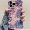 Floral Oil Paint Iphone 14 Pro Silicone Protector With Blue Light For Home Use