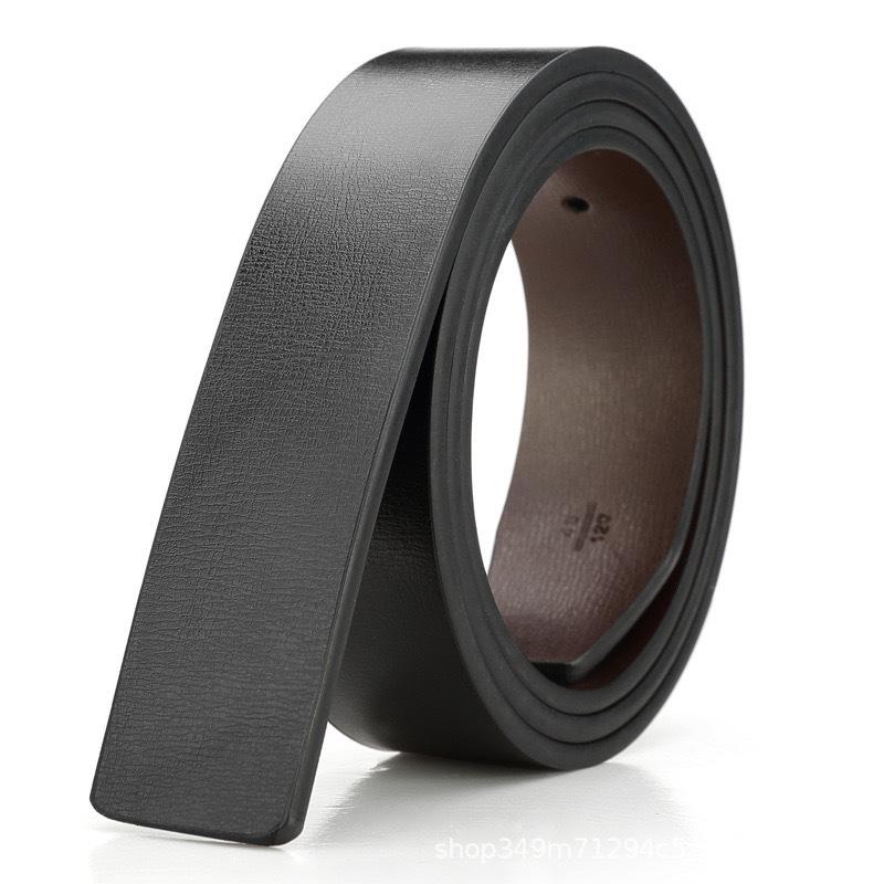 Men's Genuine Cowhide Leather Perforated Belt Strap Without Buckle