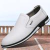 Old man's head autumn and winter velvet men's shoes Doudou breathable men's white casual shoes soft leather white shoes 95068