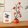 Persimmon Ruyi Modern Living Room Vase with Artificial Flowers and Fruit Branches