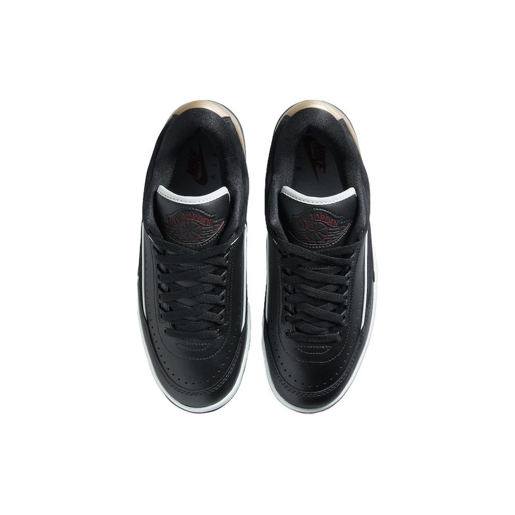 Air Jordan 2 Retro Low Black Metallic Gold Women Sneakers Varsity-Red Off-White DX4401-001