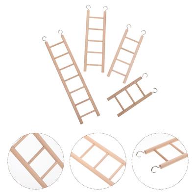 4 Pcs Parrot Climbing Ladder Toy Bird Wooden Toys Ladders for Birds Stairs Hanging