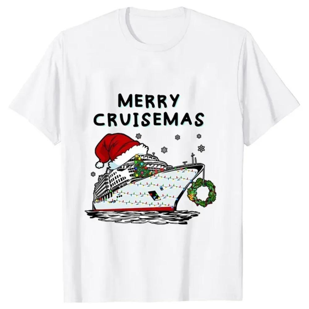 

Веселый круизный семейный круиз Рождество 2024 футболки для мужчин и женщин графические уличная одежда с коротким рукавом подарки футболка мужская одежда XXXXXL белый