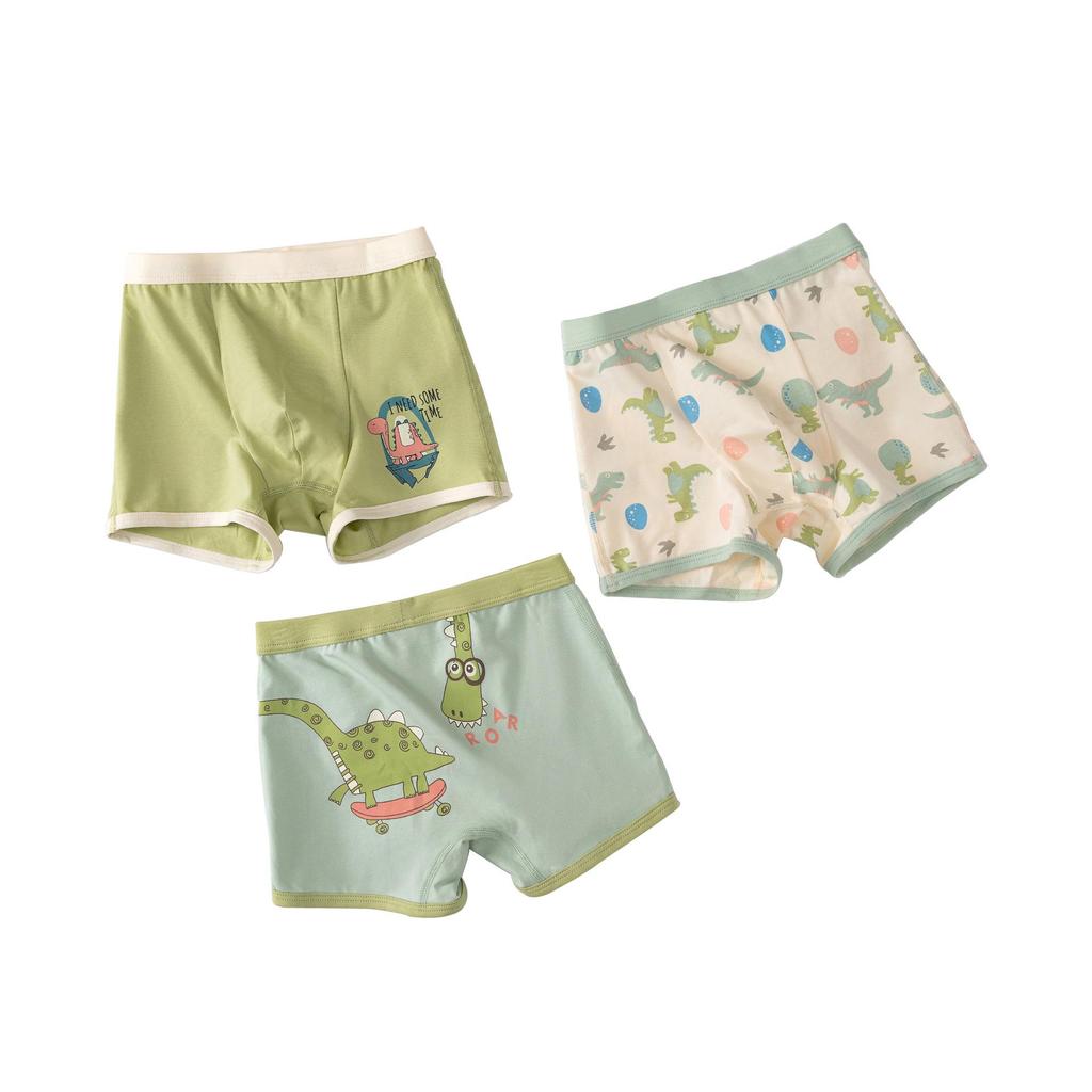 Antibacterial Cotton Boxer Briefs for Boys: 3-Pack, Class A, Middle & Large Children