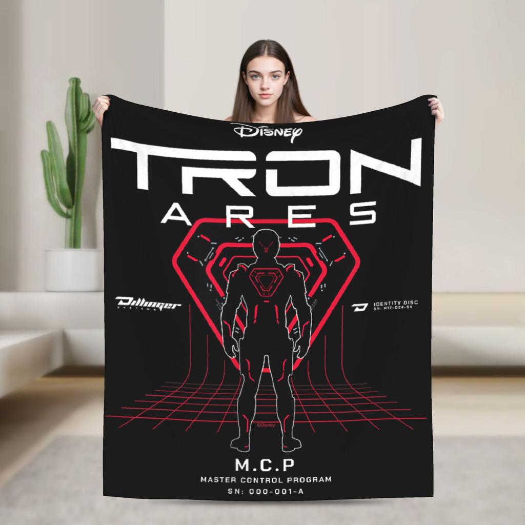 TRON Ares Dillinger Systems Flannel Blanket Runner Identity Disc Fashion Throw Blankets for Home 150*125cm Lightweight