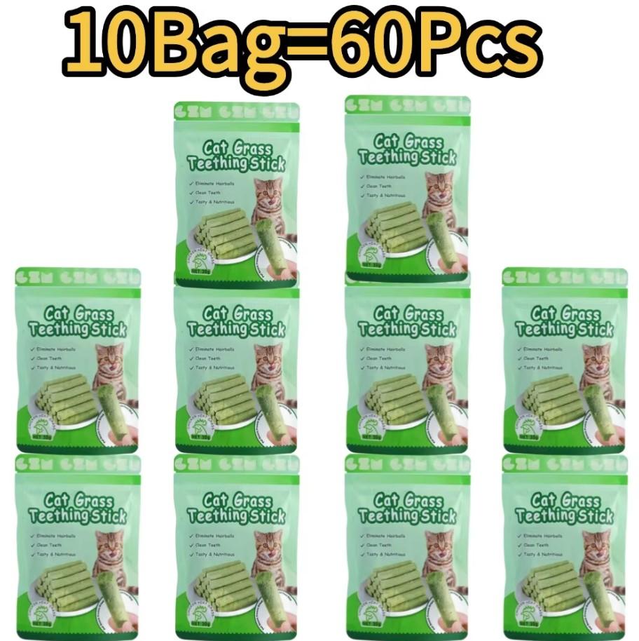 Katzen Gras Zähne Schleifstock Haustier Snacks Haarballen Entfernung Sanfte Haarreihe Essfertig Katzenbaby Katzen Zähne Reinigungsstäbchen