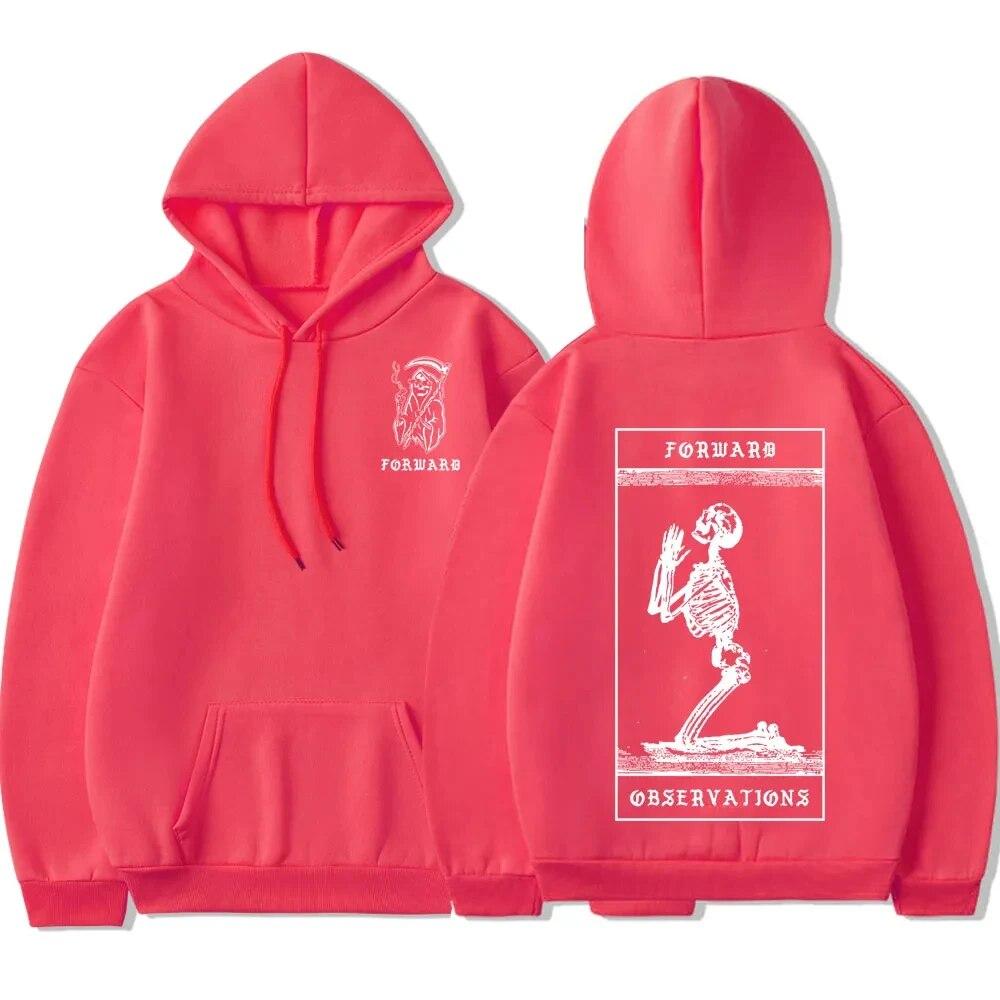 Praying Skeleton Forward Observations Group Print Pullover Hoody Unisex Hoodie Woman Sweatshirts Unisex Streetwear Y2k Clothing