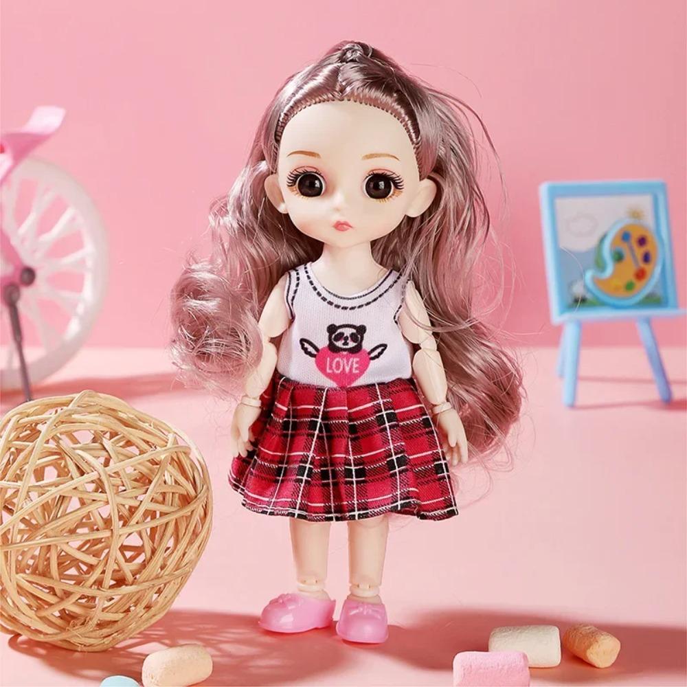 Bambola BJD 1/12 16cm Fai da te Mobile 13 Articolazioni Moda Carina Figura Principessa Regalo Ragazza Giocattoli per Bambini con Vestiti e Scarpe