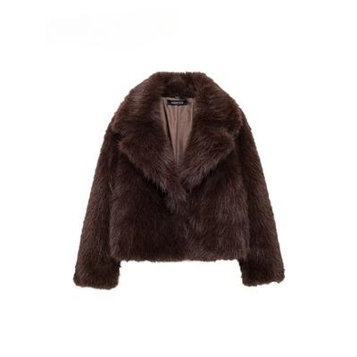 Χειμερινά Καθημερινά Παλτό με Πλούσια Γούνα Γυναικεία Μακρυμάνικα με Λαιμόκοψη V Μόδα Streetwear Εξωτερικά Ρούχα