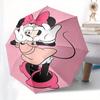 Minnie Mouse,Pink Bow Automatic Folding Umbrella   Simple 8 Rib Design, Bright Cartoon Pattern, Durable Iron Frame, Suitable For Travel, Out