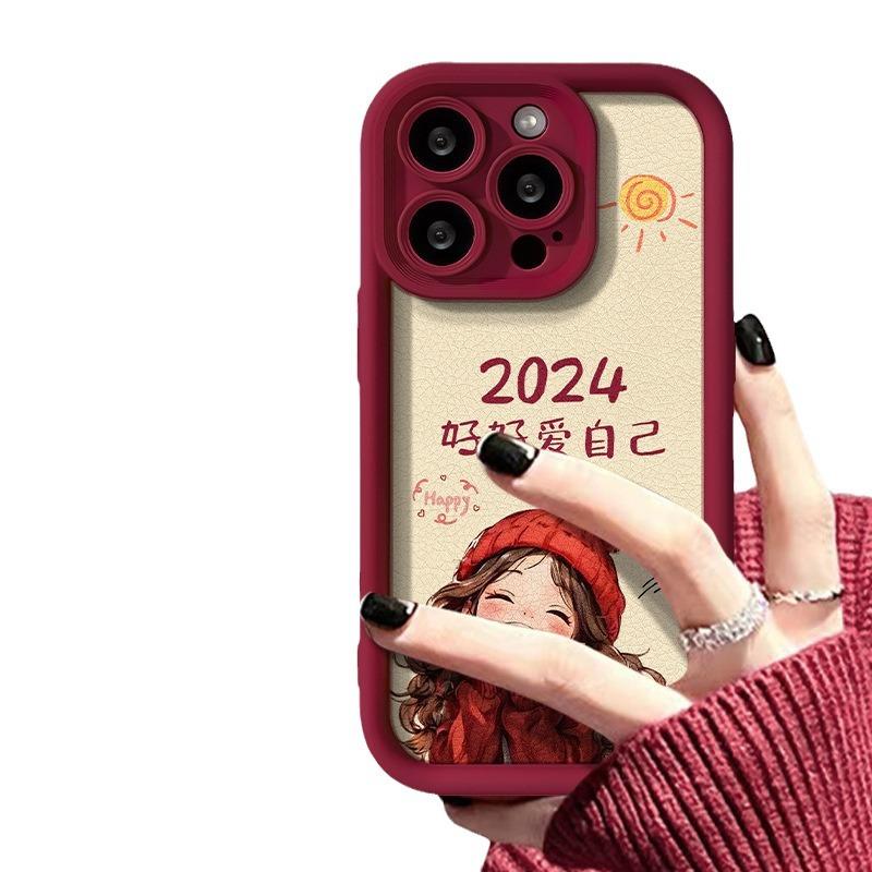 

Подходит для Apple 15 Чехол для мобильного телефона Iphone14/13promax Милый мультяшный Lucky Girl 12/11 из овчины iPhone 6s Plus