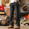 Herren Amerikanischer Retro Lockerer Gerader Bein Waschen Jeans