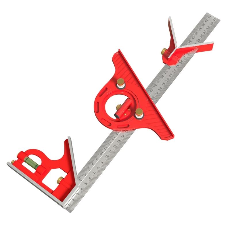 Functional Woodworking Angles Measuring Tool Aluminum Angles Rule 45°/90° Measuring Tool DIY Tool for Accurate Result 40cm