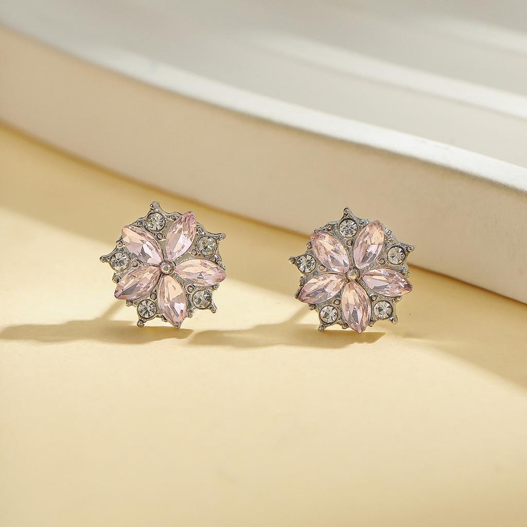 BlingBay Women's Dangle Earrings Simple Sweet Pink Sweet Flower Shaped Dangle Earrings Girls Party Birthday Jewelry Gift