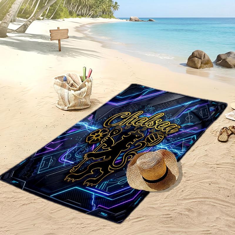 Chelsea FC Printed Beach Towel Quick Dry Soft TowelPortable Large Rectangular Beach Blanket for Travel Swimming Pool