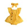 Set Vestito con Maniche a Volant Loto Estivo e Fascia con Mutandine per Neonate 0-1 Anno