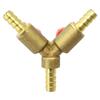 High Quality Brass Valve 3-Way 8mm/10mm Easy To Use Pneumatic Fittings Water Pipe Fittings Brass Color Easy To Install