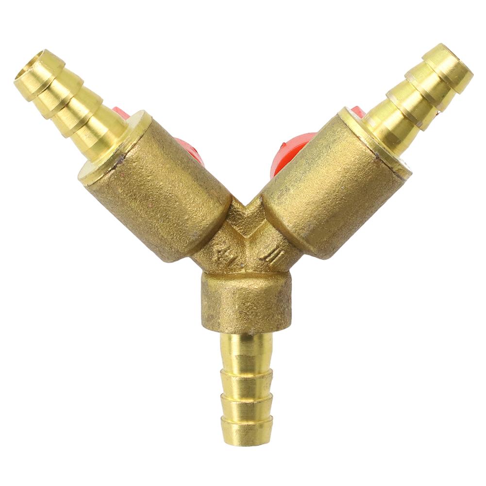 High Quality Brass Valve 3-Way 8mm/10mm Easy To Use Pneumatic Fittings Water Pipe Fittings Brass Color Easy To Install