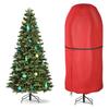Upright Christmas Tree Cover Tear Resistant Xmas Tree Storage Cover with Drawstring Zippered Dustproof Storage Bag for 5Ft or 9Ft Standing Artificial