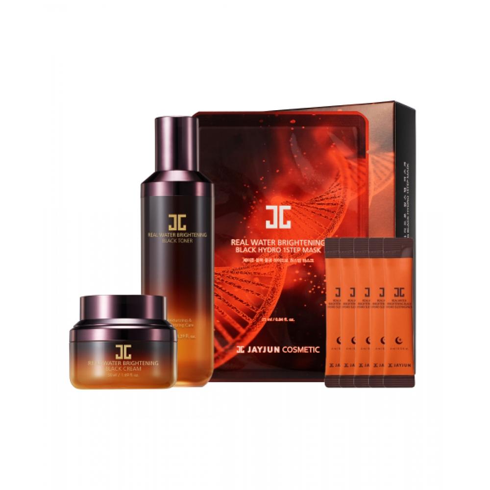 Jayjun Black Water Light Skincare Set  Cream+toner+hydro Mask 1 Step 10 Sheets+sleeping Pack 5 Packs NONE