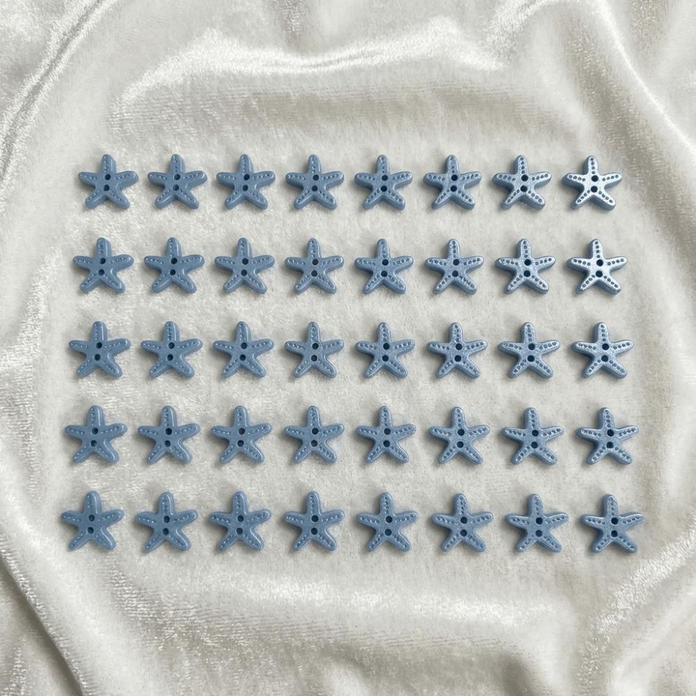 40pcs Exquisite Colorful Starfish Buttons Cute Creative Imitation Shell Buttons Fashionable Resin DIY Buttons Clothing Coat