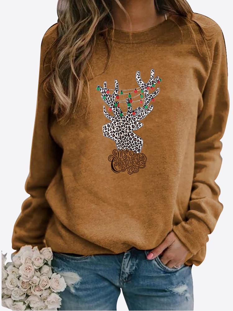 Podzimní Nový Svetr Dámský Potištěný Top Tričko Dámské Kulatý Výstřih Dlouhý Rukáv Ležérní Mikina Plus Size Halenka