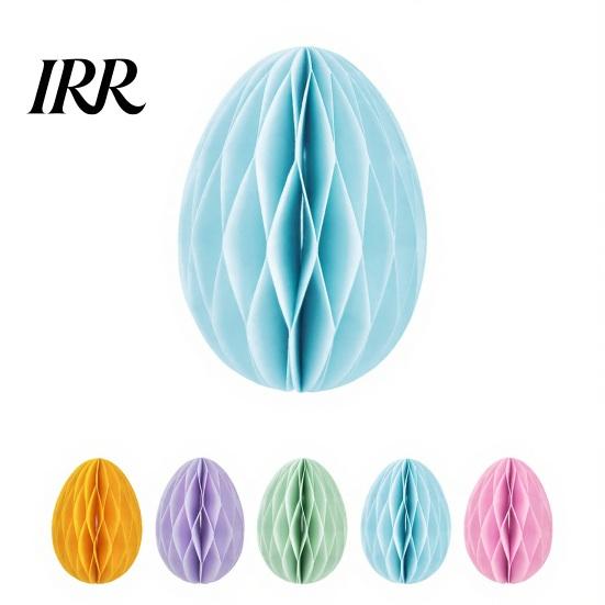 Honeycomb Wall Hanging 2 Pcs Easter Decoration 3D Paper Event Egg Ornaments for Home Classroom Decor Spring Party Supplies