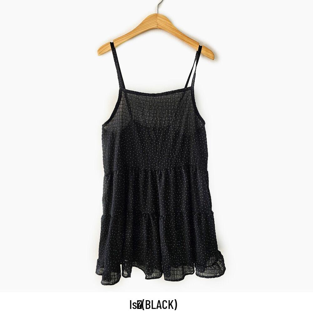 INS Women s Korean-Style Polka Dot Chiffon Layered Camisole Dress One Size
