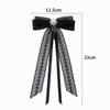 Koreanische Damen Spitzen Fliege Brosche Schwarze Kamelienblüte Perle Hemdkragen Nadeln Schleife Band Hochzeitsparty Krawatte