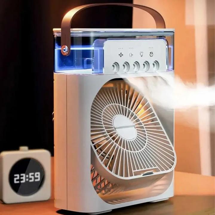 Fan-humidifier, Desktop Air Conditioner, Aroma Diffuser + Set of Essential Oils