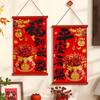 Chinese New Year Fu Characters Couplets For Front Door Decoration Symbolizes Good Luck & Prosperity. New Year Celebrations