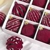 12pcs Hand-Painted Christmas Hanging Ball Flocking Xmas Tree Ornaments  Home Decor