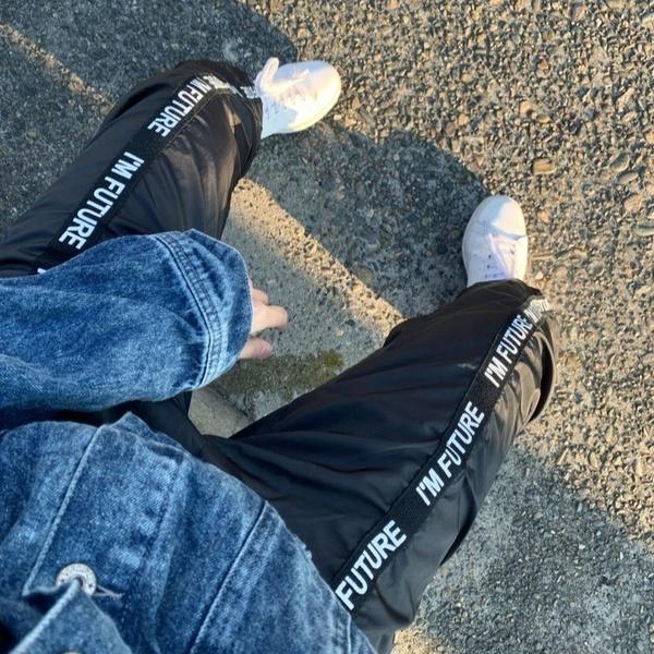 Women Streetwear Fashion Sports Harem Pants Trousers Full Length Loose Jogger Mujer Sporting Elastic Waist Letter Black Pantalon Plus Size