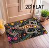 Product Spotted Gecko and Colorful Circle Mat, Machine Washable Polyester Indoor and Outdoor Bathroom Kitchen Living Room Mat,