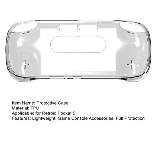 Protective Case for Retroid Pocket 5 Shockproof Handheld Game Console Protector Clear TPU Cover