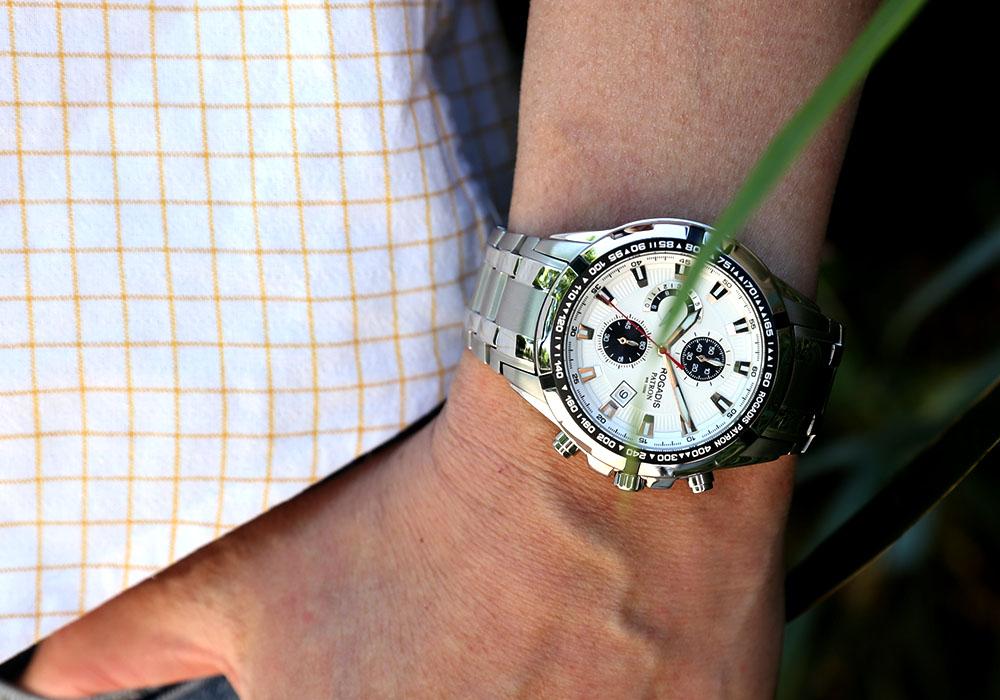 Logadiseu Men'S Chronograph Metal Watch Dh100712M_Wh