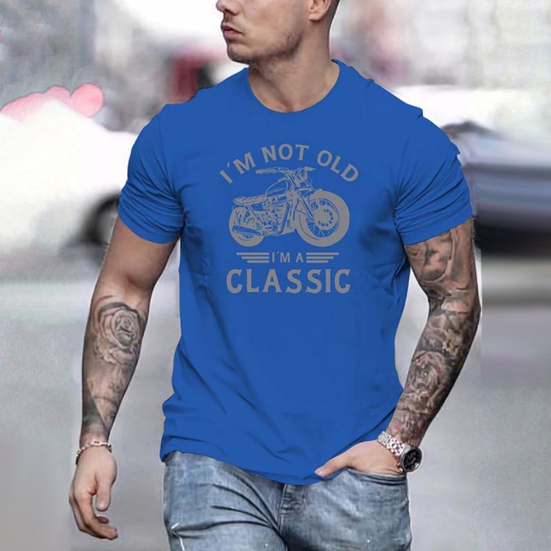 Vintage Μοτοσυκλέτα Γραφικό Μπλουζάκι Κλασικό Δεν Είμαι Γέρος Εκτύπωση Γραμμάτων Κοντομάνικο Τοπ 2024 Μεγάλο Μέγεθος Καθημερινά Ανδρικά Ρούχα