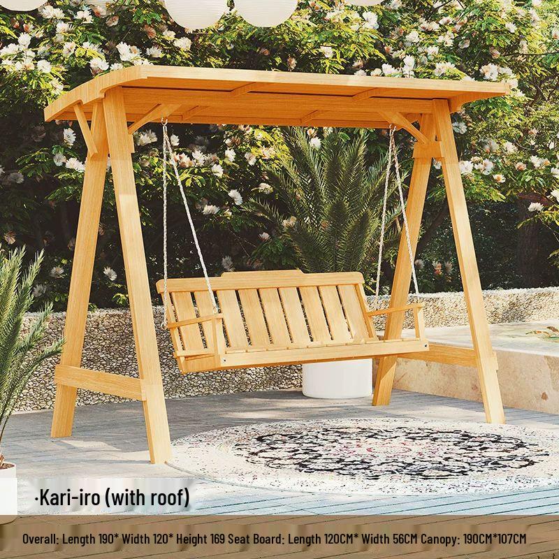 Outdoor Solid Wood Garden Swing Chair