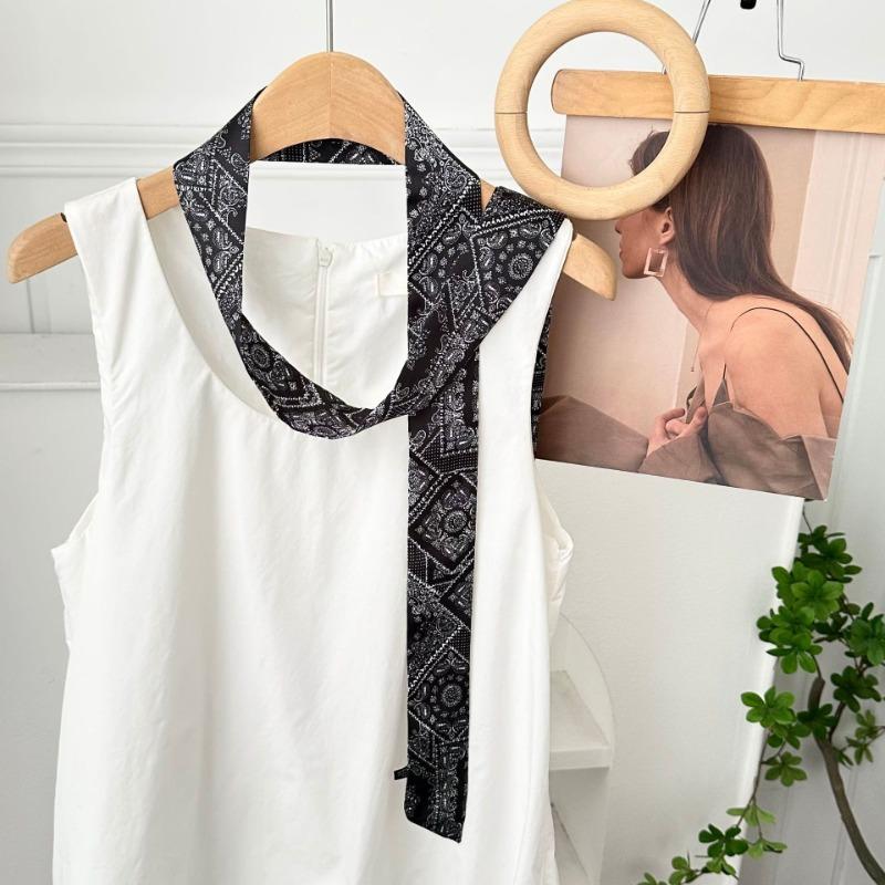 Silk scarf strip new fashion cashew flower series imitation silk scarf headscarf headband neck protection scarf decorative belt
