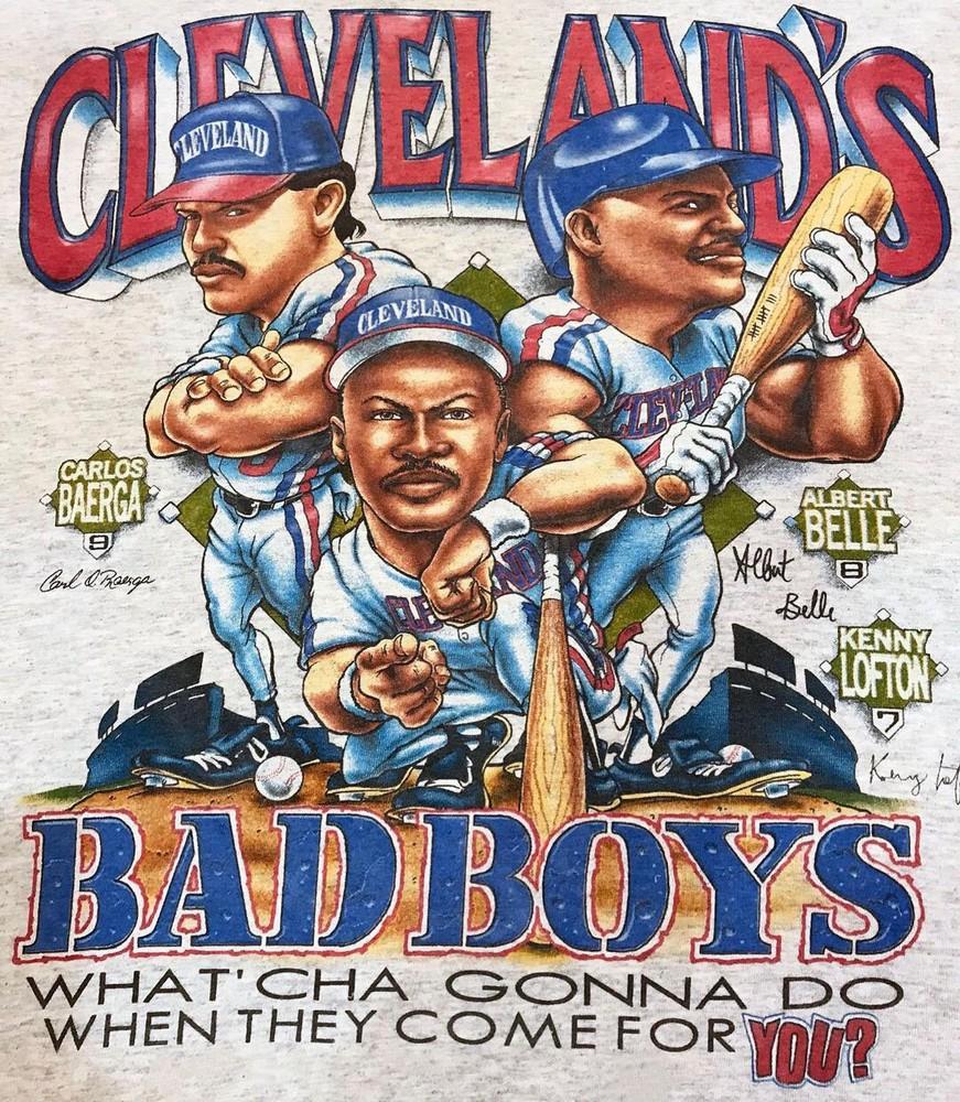 MLB Cleveland Indians Caricature Men T-shirt Grey Tee All Sizes JJ4414 Unisex T-Shirt XXXL