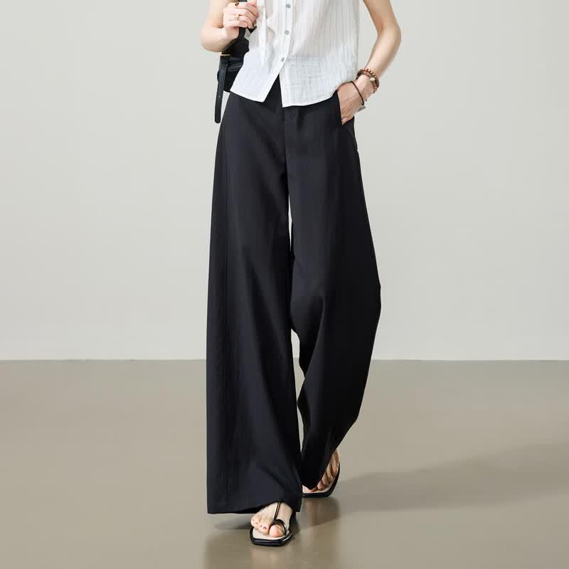 ESE-Y Women s High-Waisted Slimming Draped Straight-Leg Trousers 31
