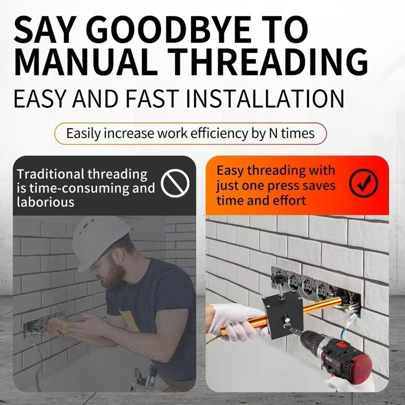 Automatischer Drahtzieher mit Gewinde Automatische Draht-Einfädelvorrichtung Wandrohr-Verkabelungsmaschine für 10mm Steckdose 3-8mm Kabel