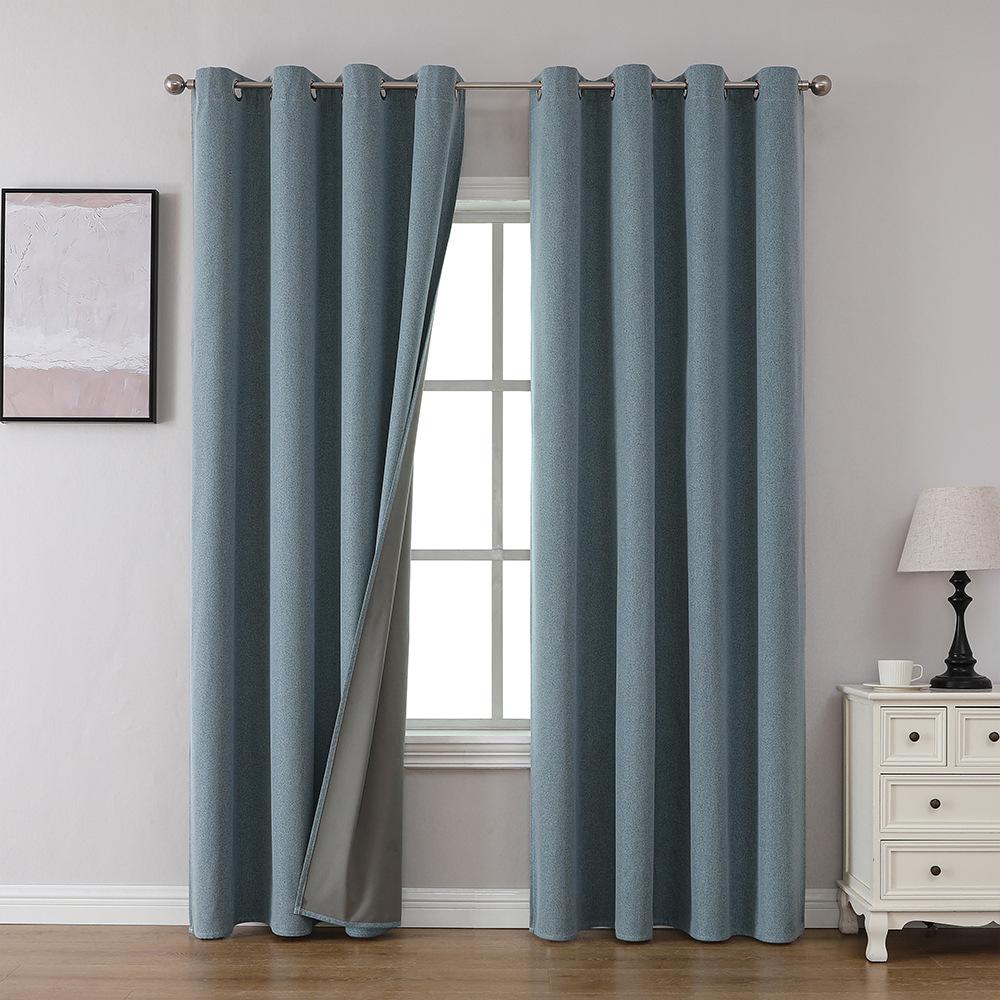 Shaoxing Keqiao Curtains Thickened 100% Shading Waterproof Full Shading Imitation Linen Curtains