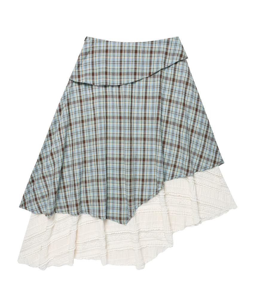 Ames Worldwide Lace Layered Skirt Blue