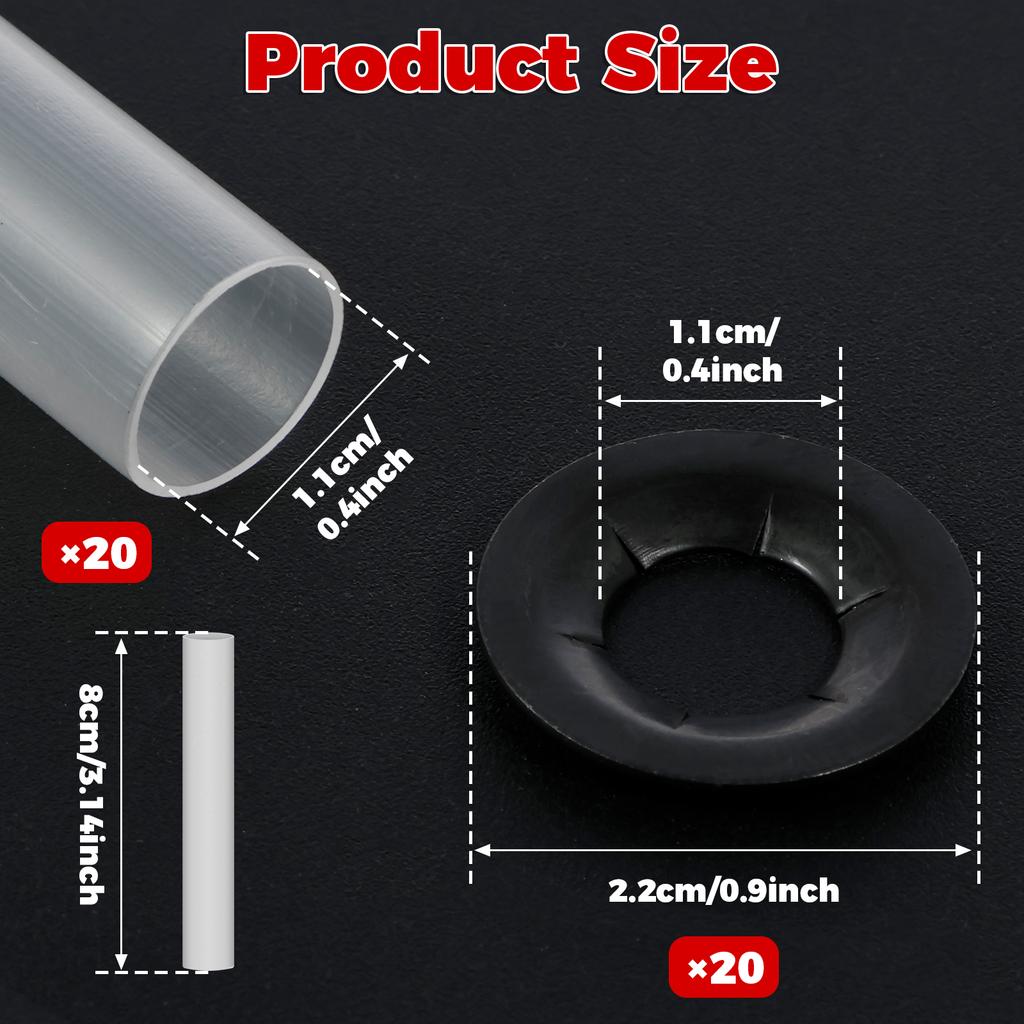 20Pcs New Hinge Quiet Roller Sleeves ABS Garage Door Hinge Rollers Noise Reducing Garage Door Hinge Roller Sleeves for Garages