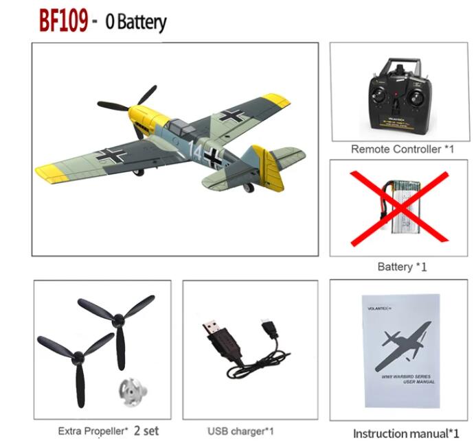 Volantex rc 761-11 Bf109 iznīcinātājs 400