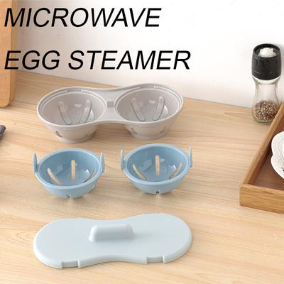 Vaporizador de Ovos para Micro-ondas com Tampa Vaporizador para Micro-ondas Vaporizador de Plástico Caixa de Vaporizador Cozedor de Ovos Bandeja Vaporizadora de Ovos Cozedor de Ovos Duplo
