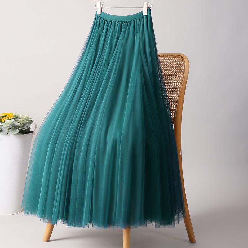 Elegant Mesh Dance Skirt: 720-Degree Flowing Tulle, Slimming Half-Length for Performances
