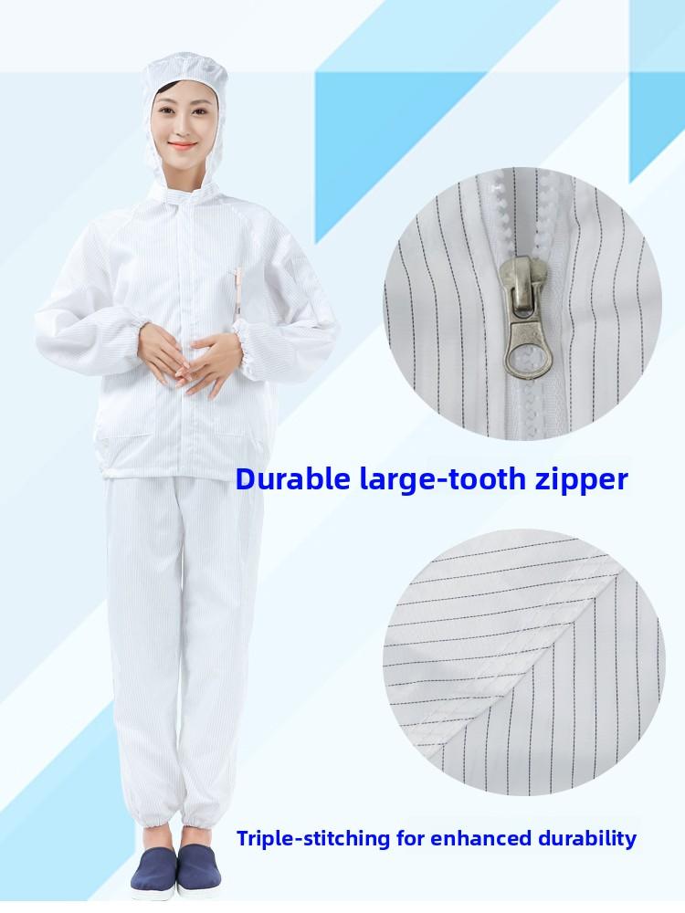 Mono sin pelusa con capucha para hombre y mujer Ropa de trabajo Disipación estática Azul ey Agricultura Traje de limpieza de cuerpo completo