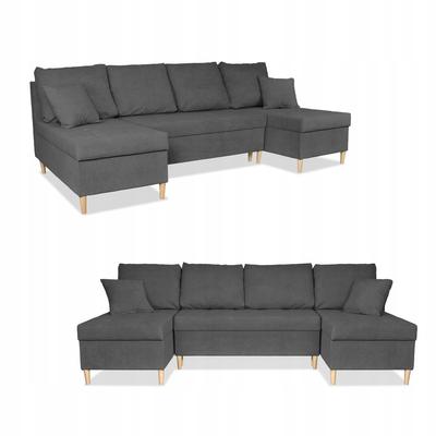 Wigo BIG Corner Sofa, Foldable with Sleeping Function,, Velvet Grey